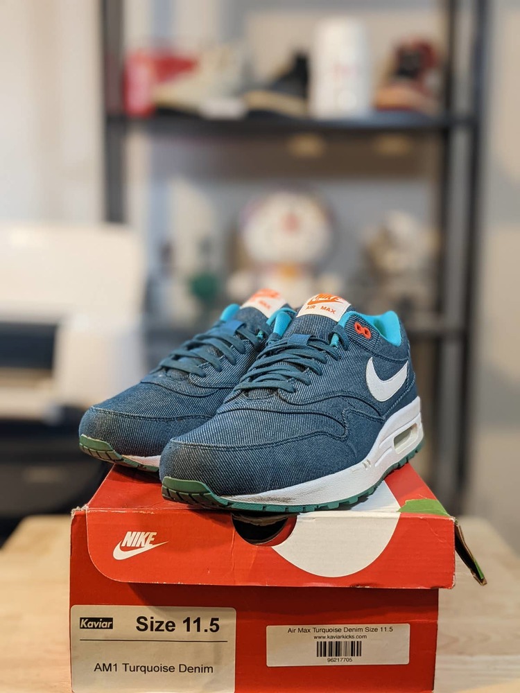 Nike Air Max 1 Turquoise Denim Size 11.5